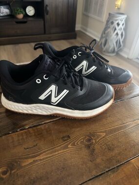 New Balance Black, White & Tan Baseball Turf Trainers